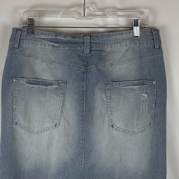 Anthropologie Pilcro & The Letterpress Distressed Boho Y2K 90s Jean Skirt Size M - Picture 5 of 10